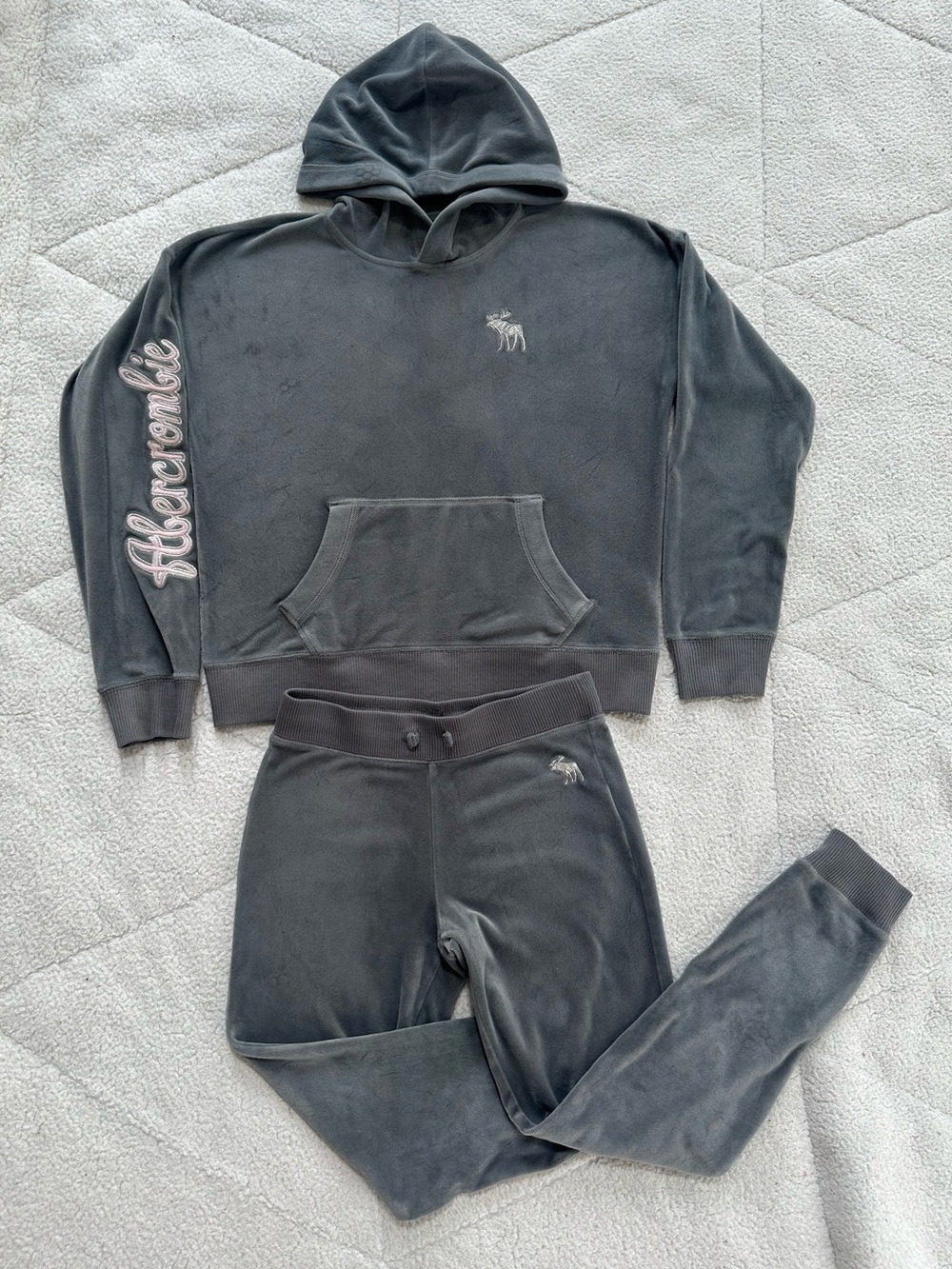 Abercrombie kids Charcoal Gray 11/12 Hoodie & Jogger Matching Set